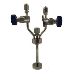 Stainless steel low volume bubbler, 7ml, vertical, electropolished with fill-port, PCTFE valve stem tip|97-7000