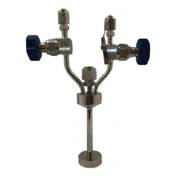 Stainless steel low volume bubbler, 7ml, vertical, electropolished with fill-port, PCTFE valve stem tip|97-7000