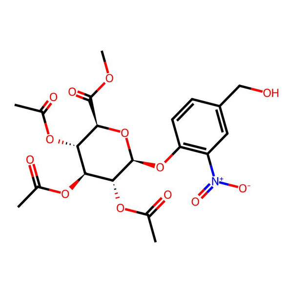 (2S,3R,4S,5S,6S)-2-(4-(Hydroxymethyl)-2-nitrophenoxy)-6-(methoxycarbonyl)tetrahydro-2H-pyran-3,4,5-triyl triacetate|CS-0142109|148579-94-6