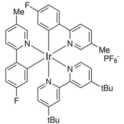 [4,4'-Bis(1,1-dimethylethyl)-2,2'-bipyridine-κN,κN]bis[5-fluoro-2-(5-methyl-2-pyridinyl-κN)phenyl-κC]iridium hexafluorophosphate, 98%|77-0320|808142-88-3