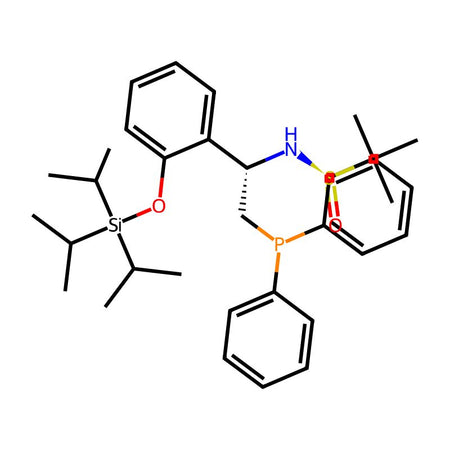 [S(R)]-N-[(S)-2-(Diphenylphosphanyl)-1-(2-((triisopropylsilyl)oxy)phenyl)ethyl]-2-methylpropane-2-sulfinamide, 95%|9338557|1803239-54-4