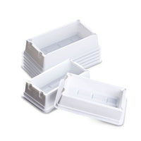 biologix 100ml capacity white polystyrene sterile solution basins.  basins come individually wrapped.  50/case|25-1100