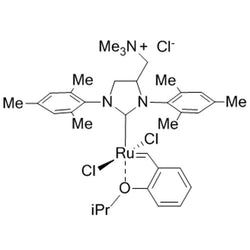 [1,3-Bis(2,4,6-trimethylphenyl)-4-[(trimethylammonio)methyl]imidazolidin-2-ylidene]-(2-i-propoxybenzylidene)dichlororuthenium(II) chloride StickyCat Cl|44-0765|1452227-72-3