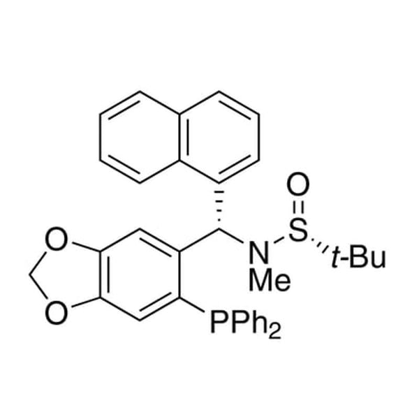 [S(R)]-N-[(S)-[6-(Diphenylphosphino)benzo[d][1,3]dioxol-5-yl](1-naphthalenylmethyl)]-N,2-dimethyl-2-propanesulfinamide, 95%|15-0002