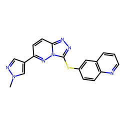 6-((6-(1-Methyl-1H-pyrazol-4-yl)-[1,2,4]triazolo[4,3-b]pyridazin-3-yl)thio)quinoline|C1021410|1022150-57-7