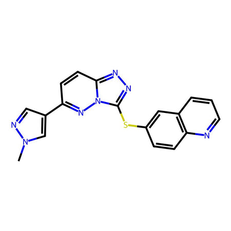 6-((6-(1-Methyl-1H-pyrazol-4-yl)-[1,2,4]triazolo[4,3-b]pyridazin-3-yl)thio)quinoline|C1021410|1022150-57-7