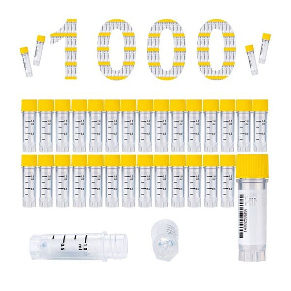 cryoking 1.0ml vial, yellow caps,pp,autoclavable; gamma radiation steriled, dnase & rnase free, endotoxin free, foreign dna free, side barcoded , working temperature from -196°c to 121°c;  no o-ring|88-6104
