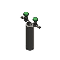 Stainless steel bubbler, 2000ml, horizontal in line, electropolished with fill-port, PCTFE valve stem tip, DOT 4B|95-5004