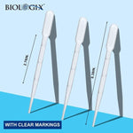 biologix 3ml disposable polyethylene sterile general purpose transfer pippets (length: 160mm | capacity: 7.5ml).  pippets have molded graduations at each 0.25ml up to 3ml (22 drops/ml). pippets come i|30-0138A1