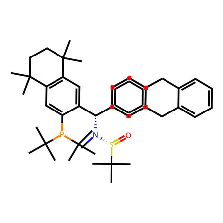 [S(R)]-N-[(S)-(3-(Di-tert-butylphosphanyl)-5,5,8,8-tetramethyl-5,6,7,8-tetrahydronaphthalen-2-yl)(9,10-dihydro-9,10-[1,2]benzenoanthracen-2-yl)methyl]-N,2-dimethylpropane-2-sulfinamide, 95%|9338818|2561513-61-7