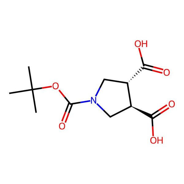 Rac-(3r,4r)-1-[(tert-butoxy)carbonyl]pyrrolidine-3,4-dicarboxylic acid|CS-0215504|1807916-65-9