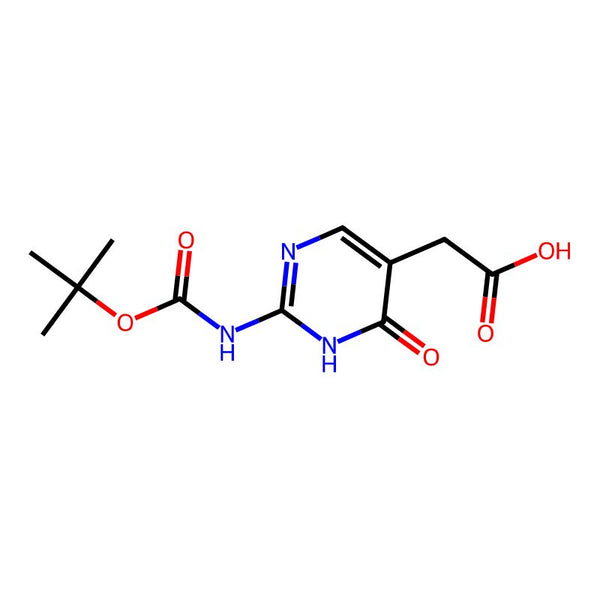 2-(2-((tert-Butoxycarbonyl)amino)-4-oxo-1,4-dihydropyrimidin-5-yl)acetic acid|CS-0642019|221362-48-7