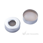 Crimp caps for headspace vials, 20 mm, silver, open, aluminum, natural PTFE/natural silicone septum|969761