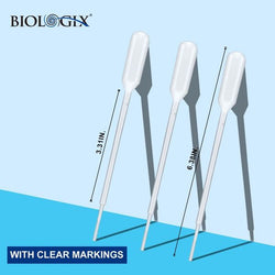 biologix 1ml disposable polyethylene sterile general purpose transfer pippets (length: 160mm | capacity: 6.2ml).  pippets have molded graduations at each 0.25ml up to 1ml (26 drops/ml). pippets come i|30-0135A1