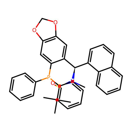 [S(R)]-N-[(R)-[6-(Diphenylphosphino)benzo[d][1,3]dioxol-5-yl]-1-naphthalenylmethyl]-N,2-dimethyl-2-propanesulfinamide, 95%|9223126|2565792-42-7