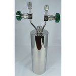 Stainless steel bubbler, 2000ml, vertical, electropolished with fill-port, PCTFE valve stem tip, DOT 4B|95-5001