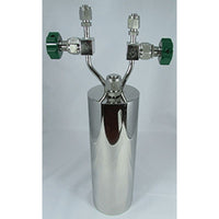 Stainless steel bubbler, 2000ml, vertical, electropolished with fill-port, PCTFE valve stem tip, DOT 4B|95-5001