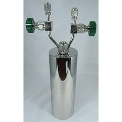 Stainless steel bubbler, 2000ml, vertical, electropolished with fill-port, PCTFE valve stem tip, DOT 4B|95-5001