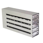 sliding drawer freezer racks, corrosion-resistant stainless steel, colored labels, pull-out handles, dimension: 550mm*140mm*348mm, capacity: 4*6 ,1 piece/case|99-7224B