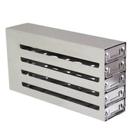 sliding drawer freezer racks, corrosion-resistant stainless steel, colored labels, pull-out handles, dimension: 550mm*140mm*348mm, capacity: 4*6 ,1 piece/case|99-7224B