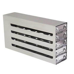 sliding drawer freezer racks, corrosion-resistant stainless steel, colored labels, pull-out handles, dimension: 550mm*140mm*348mm, capacity: 4*6 ,1 piece/case|99-7224B